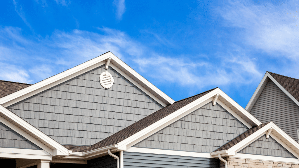white gutters on a house