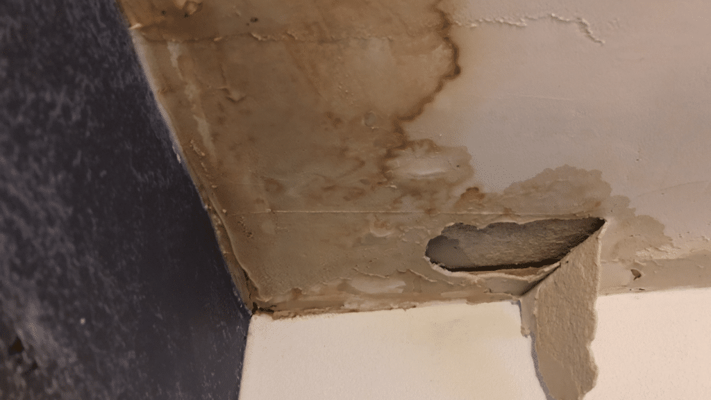 water damage leaky ceiling