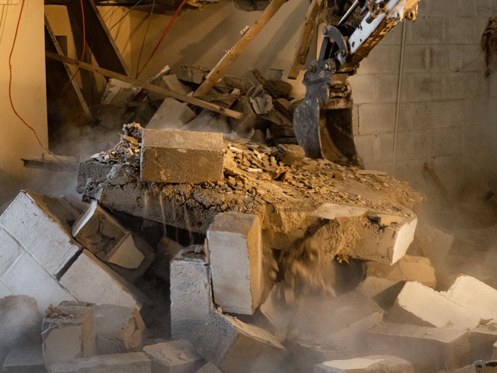 Residential Building Demolition Asbury Basement